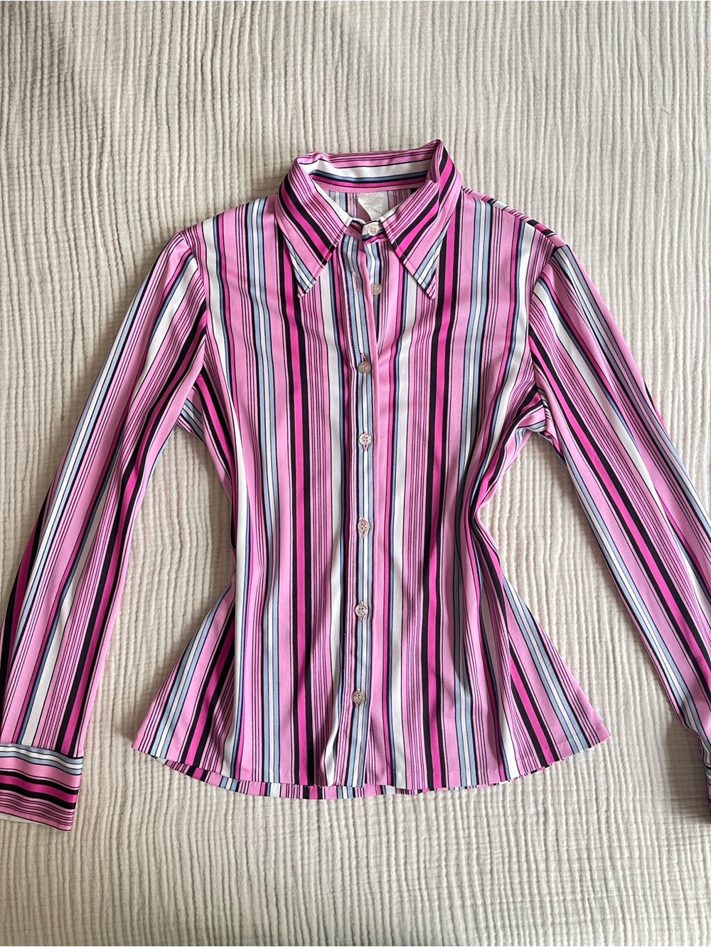 Striped Pink Button-Up Shirt